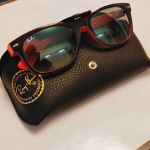 Ray-Ban Black and Red Sunglasses Case